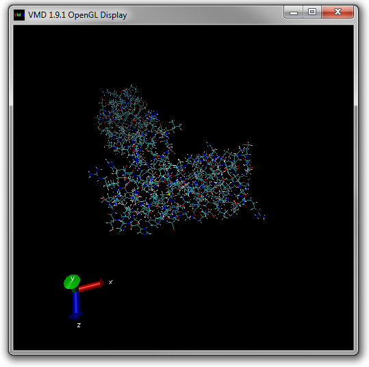 Figure 13: Open GL window showing two molecules loaded.